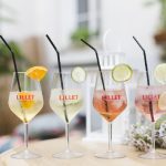 4 Lillet cocktails på et bord